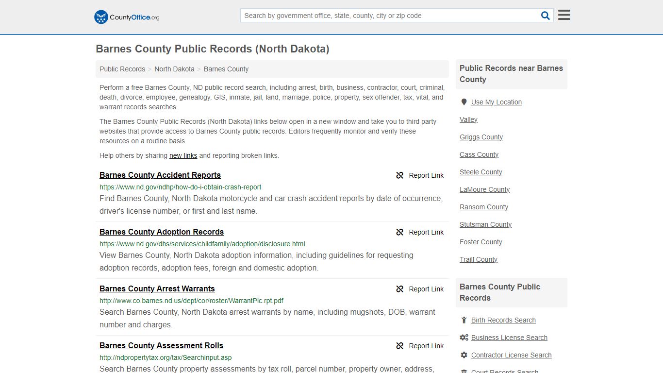 Barnes County Public Records (North Dakota) - County Office