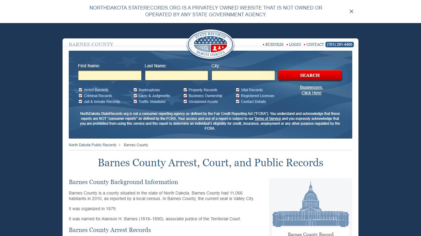 Barnes County Arrest, Court, and Public Records