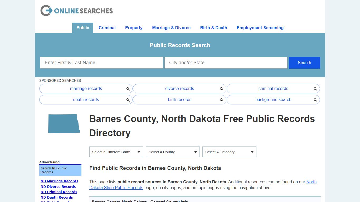 Barnes County, North Dakota Public Records Directory