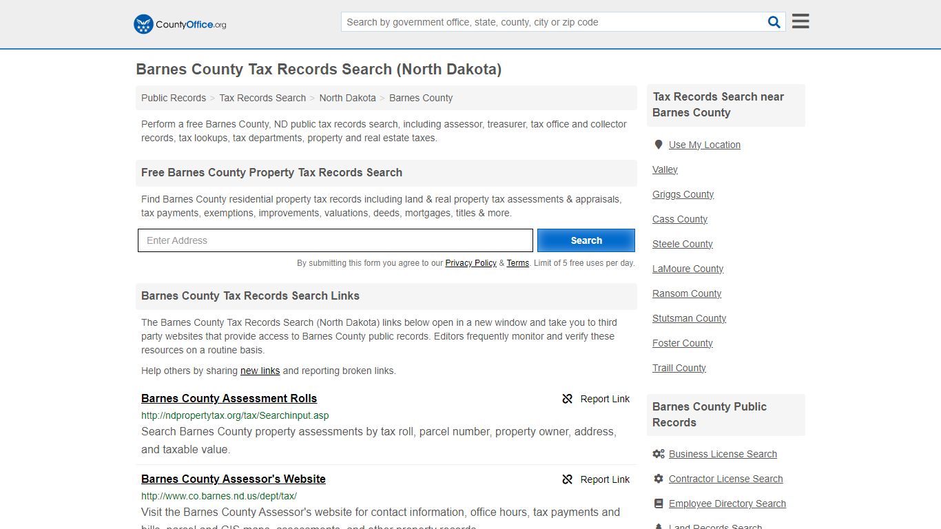 Barnes County Tax Records Search (North Dakota) - County Office